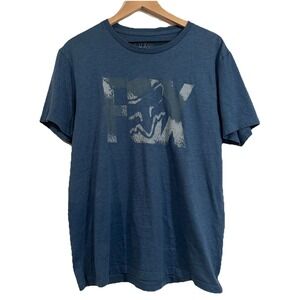 FOX Men's Large T-Shirt Slim Fit Blue Logo